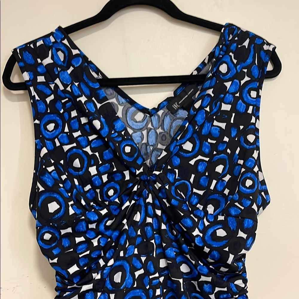 INC International Concepts Blue and Black Geometric Dress